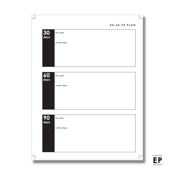 30-60-90 Plan For Student Planner - Free Printable