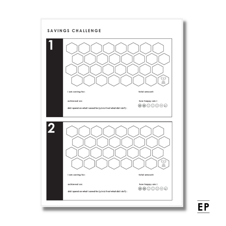 Savings Challenge Insert For Student Planner - Free Printable