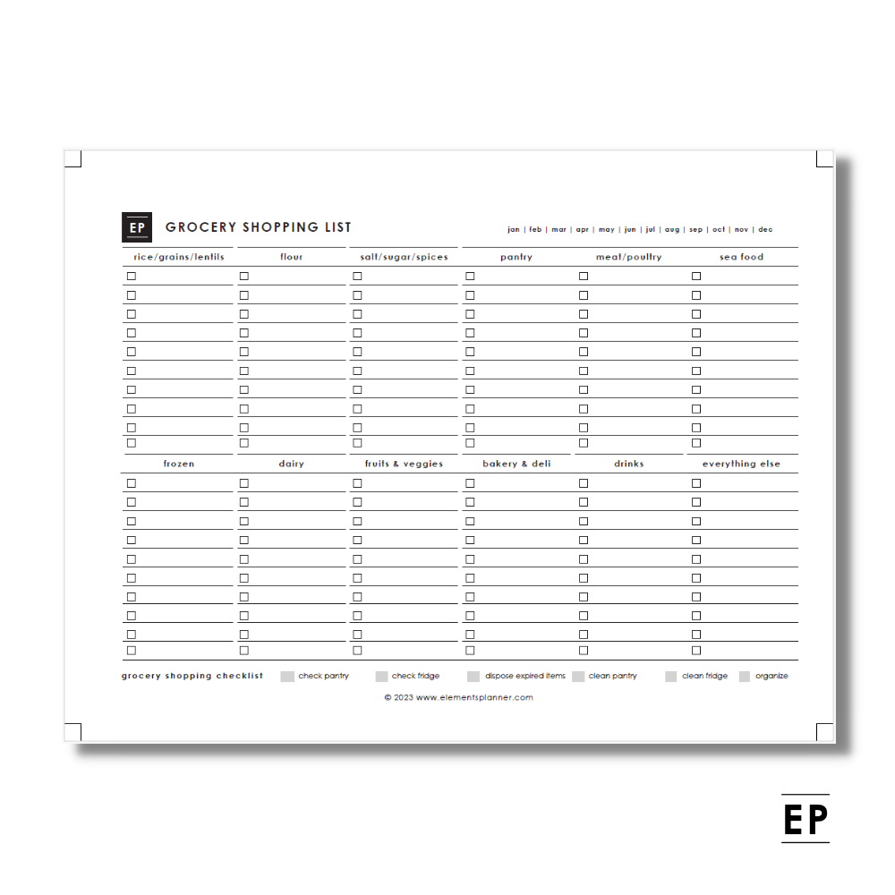 Grocery Shopping Checklist - Free Printable