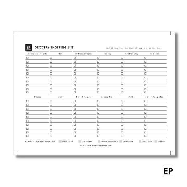 Grocery Shopping Checklist - Free Printable