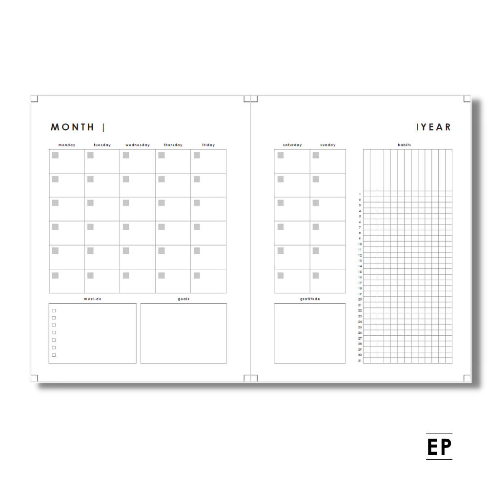 Month Planning Spread - Free Planner Printable