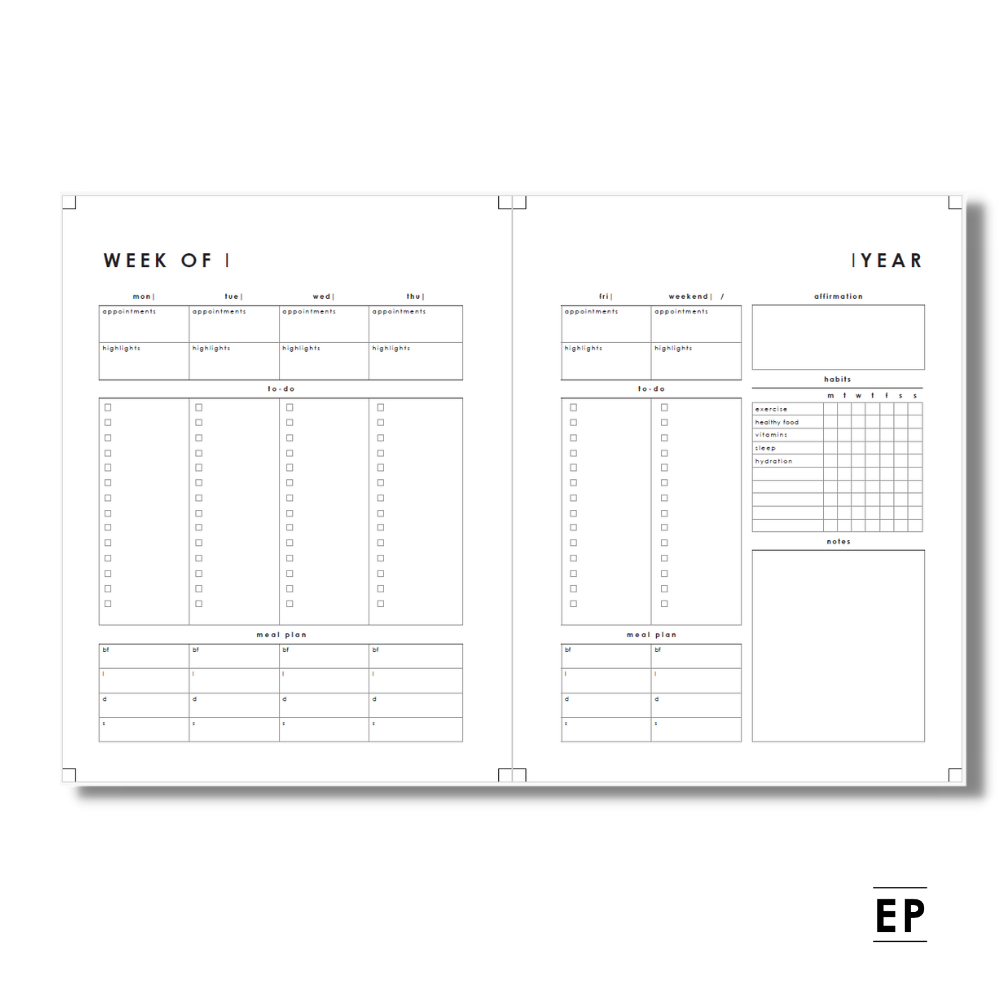 Vertical 'To-Do' Weekly Planning Spread - Free Planner Printable