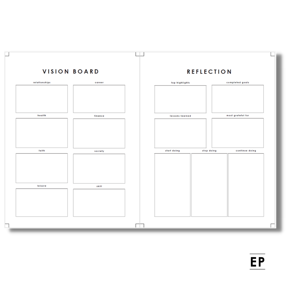 Vision Board and Reflection - Free Planner Printable