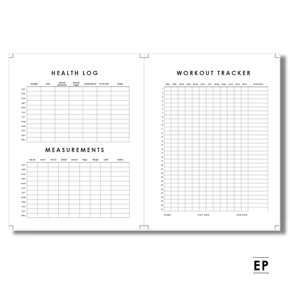 Workout Tracker and Health Log - Free Planner Printable